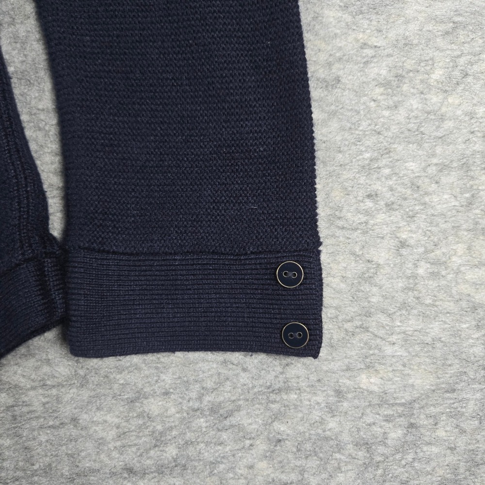 Talbots Womens Navy Blue Petites V-Neck Textured Pullover Sweater Size MP - Picture 3 of 9